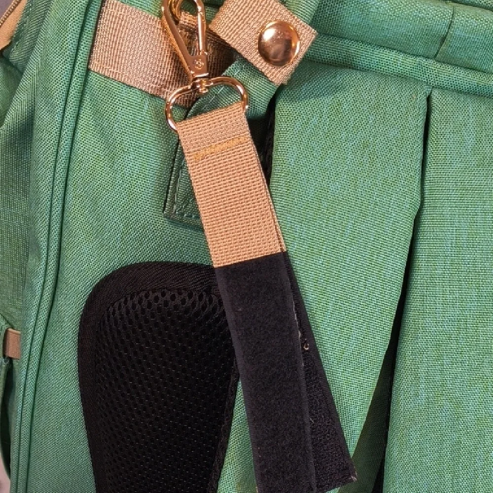 Happy Luoka Green Diaper Backpack W/ Changing Station, Multiple Pockets